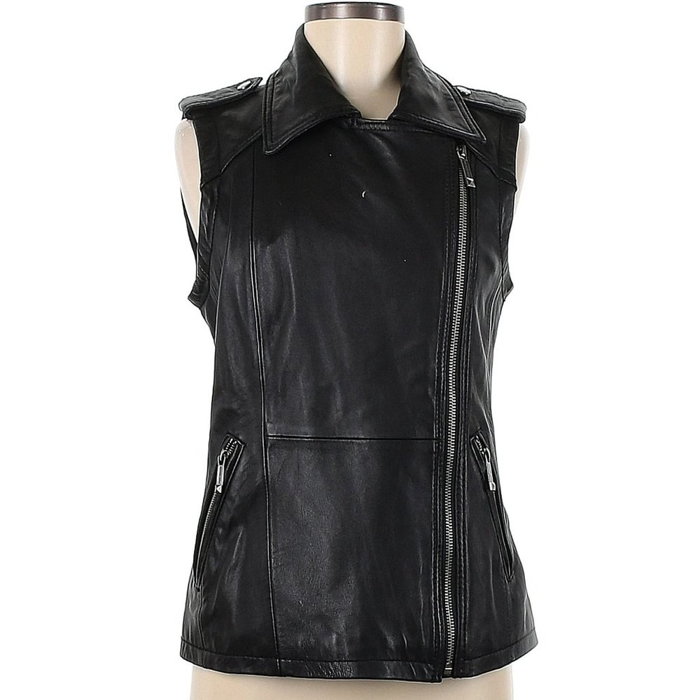 Michael Kors 100% Leather Vest, Rock & Roll, Biker, Heavy Metal, Concert goer